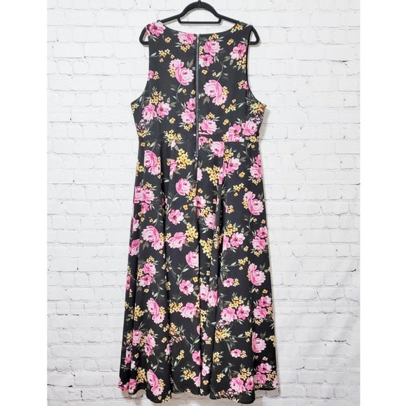 Torrid Black Floral Georgette Maxi Dress 22 - Picture 8 of 12